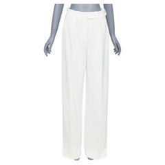 ALEXANDRE VAUTHIER weiße, satinierte, plissierte, weite Hose FR36 S