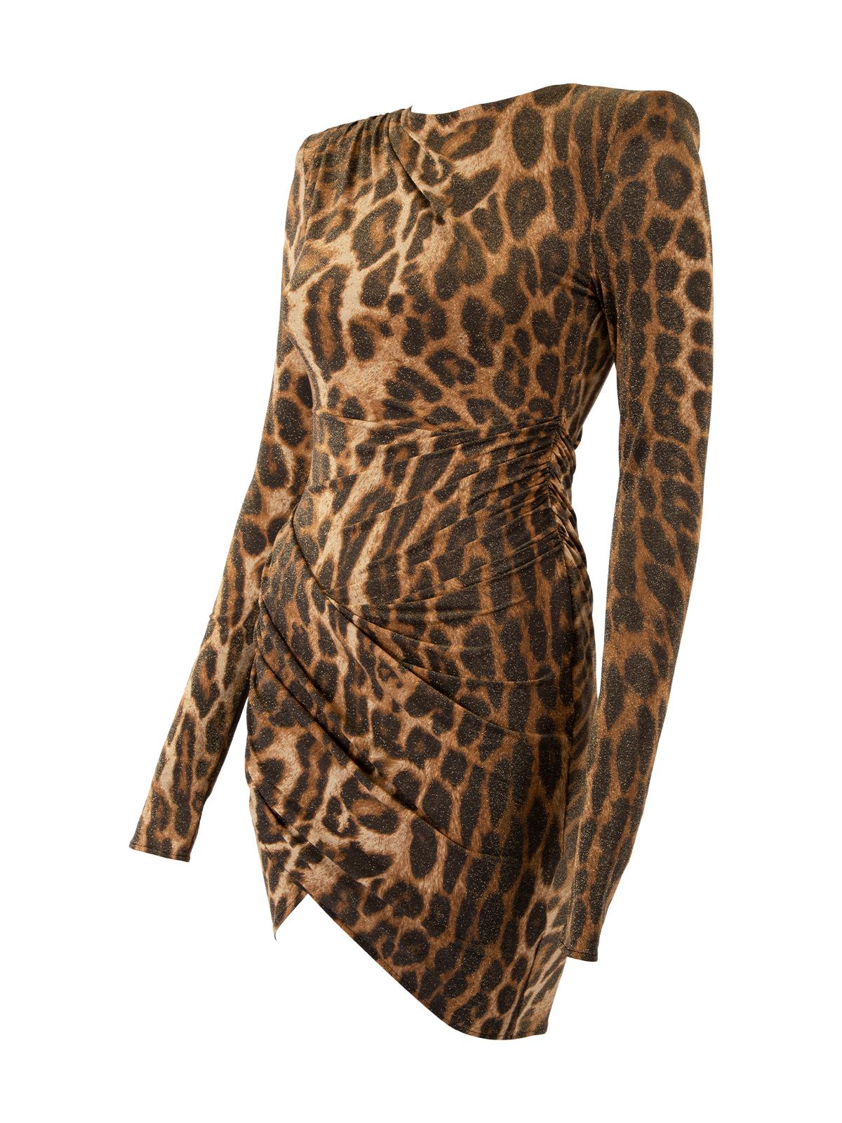 Alexandre Vauthier Women's Leopard Ruched Mini Dress 1