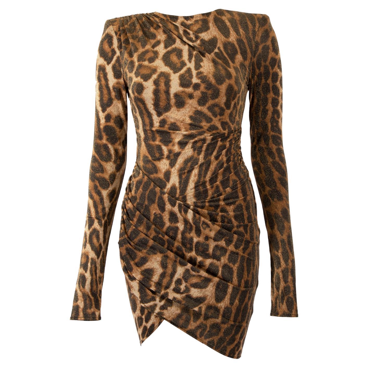 Alexandre Vauthier Women's Leopard Ruched Mini Dress
