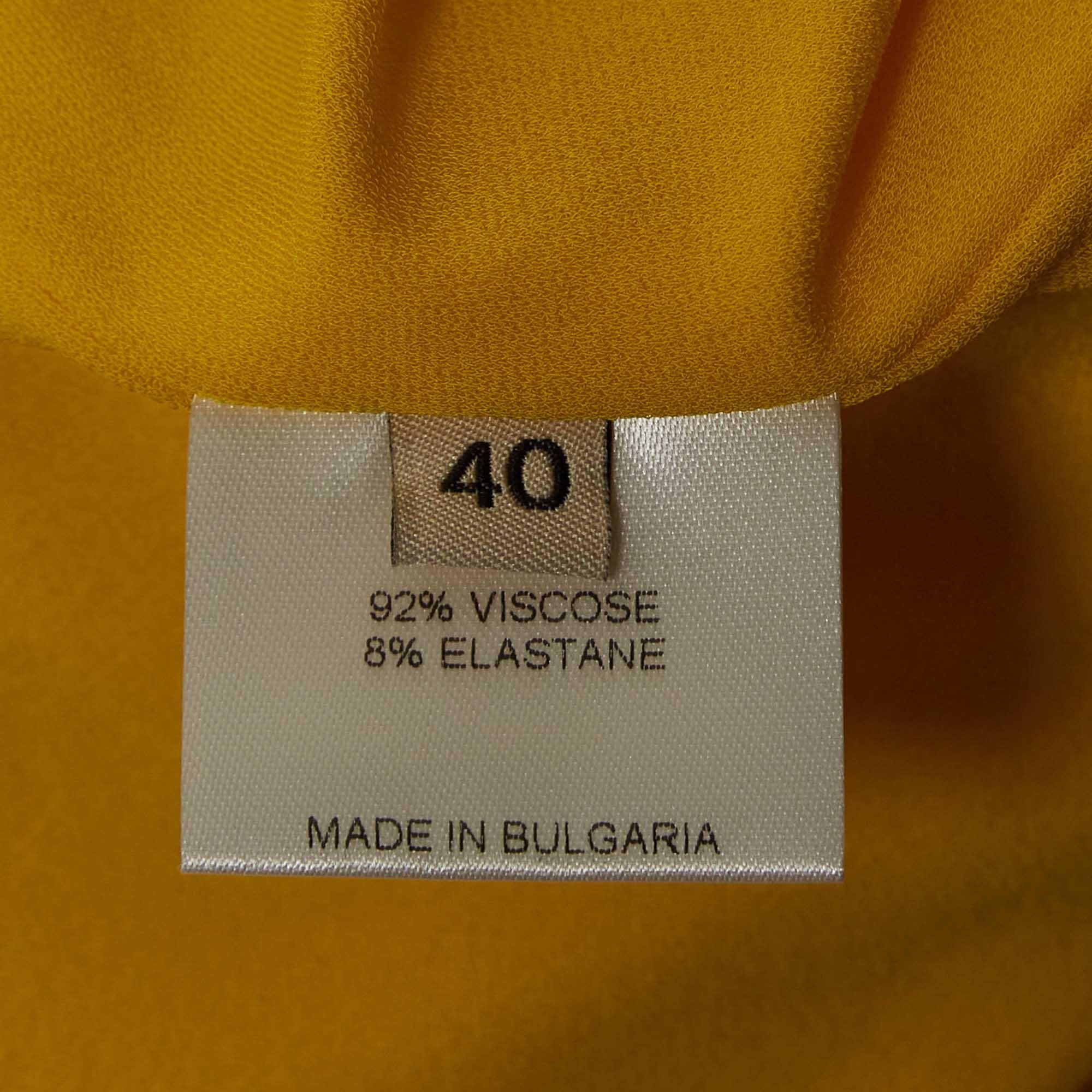 Alexandre Vauthier Yellow V-Neck Stretch Jersey Bodysuit S For Sale 1
