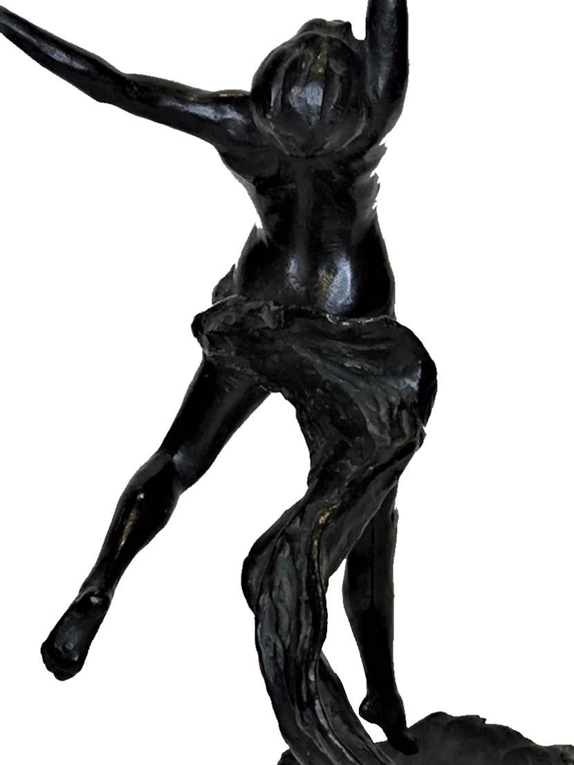 North American Alexandre Zeitlin, Faerie, American Art Deco Patinated Bronze Sculpture, C. 1920 For Sale