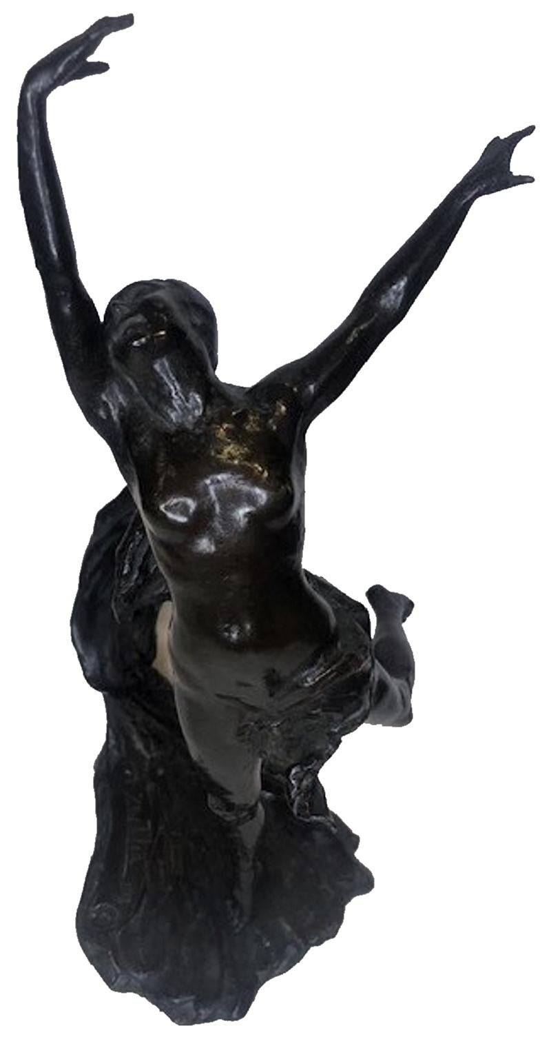 Début du 20ème siècle Alexandre Zeitlin, Faerie, Sculpture américaine Art Déco en bronze patiné, vers 1920 en vente