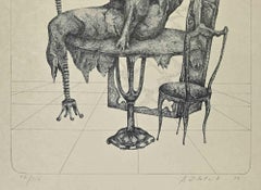 Table-Woman - Lithograph by Alexandre Zlotnik - 1973