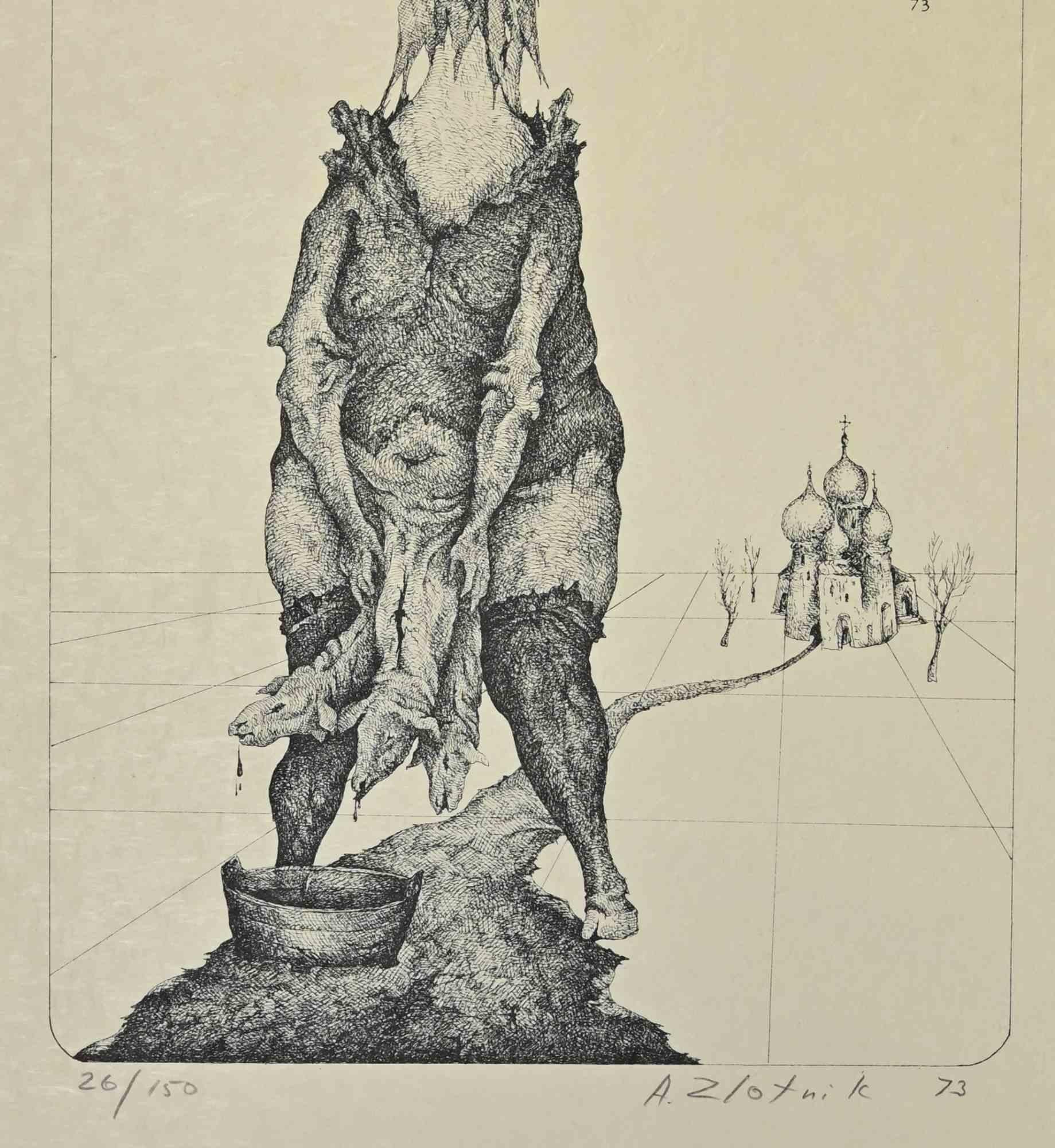 The Lost Way – Lithographie von Alexandre Zlotnik – „The Lost Way“ – 1973 im Angebot 1