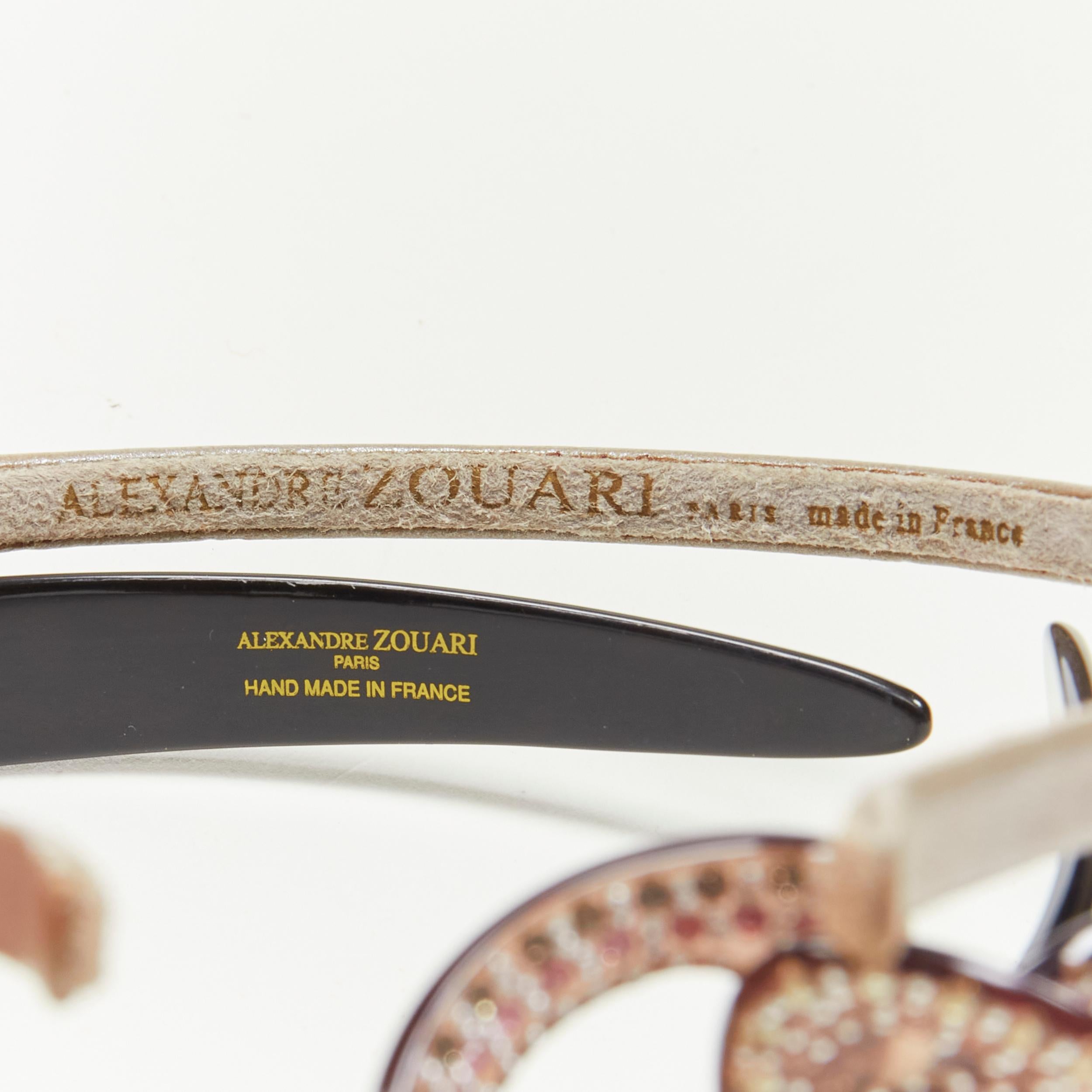 ALEXANDRE ZOUARI black grey crystal 3D layered flower acrylic headband X2 For Sale 4