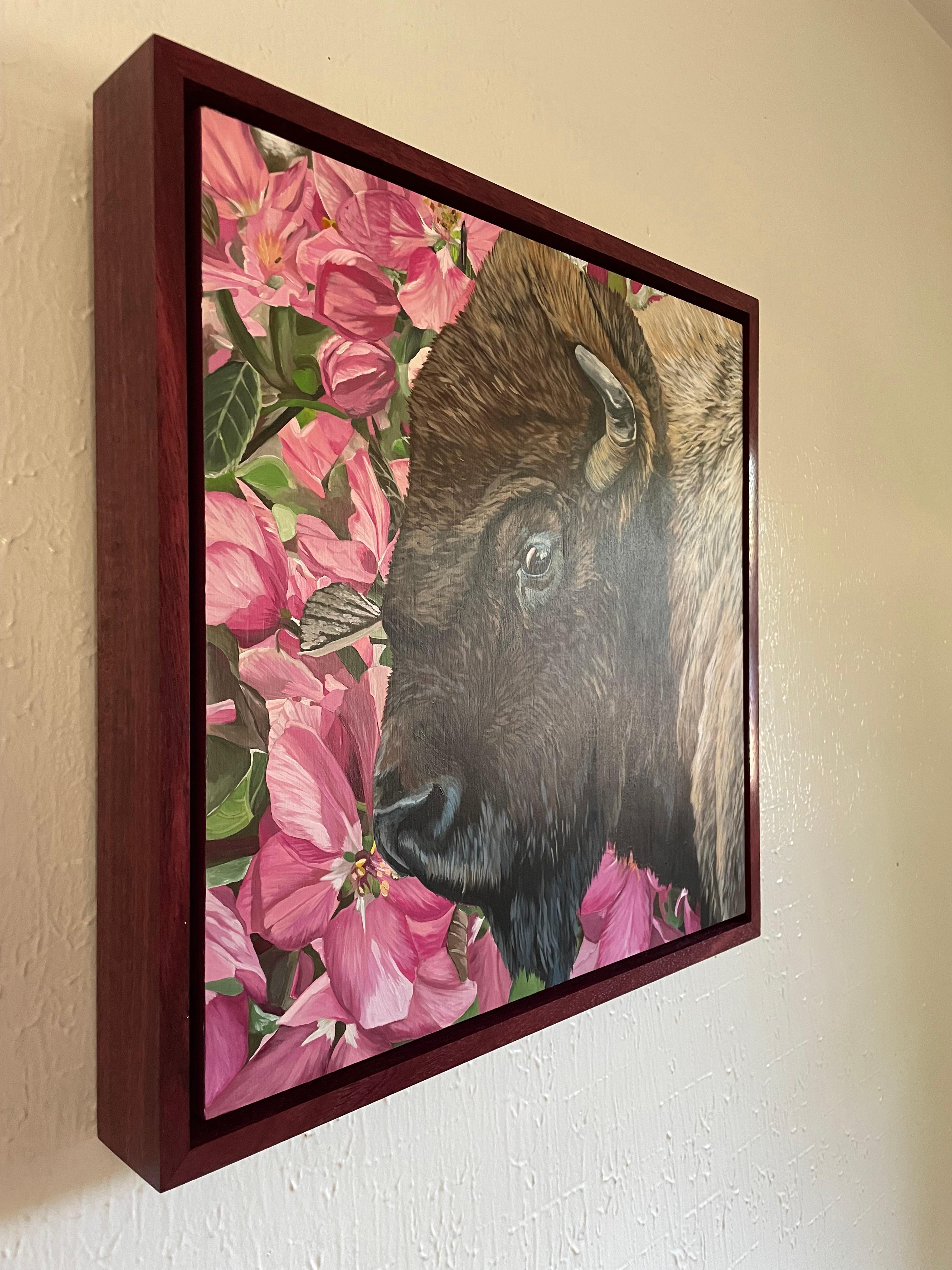 Peinture à l'huile originale «loomin Bison » en vente 1