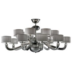 Alexandria 5597 16 Chandelier in Glass with Grey Shade, by Barovier&Toso