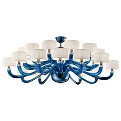 Alexandria 5597 24 Chandelier in Glass with White Shade, by Barovier&Toso