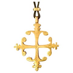 Alexandria Cross pendant on leather strap