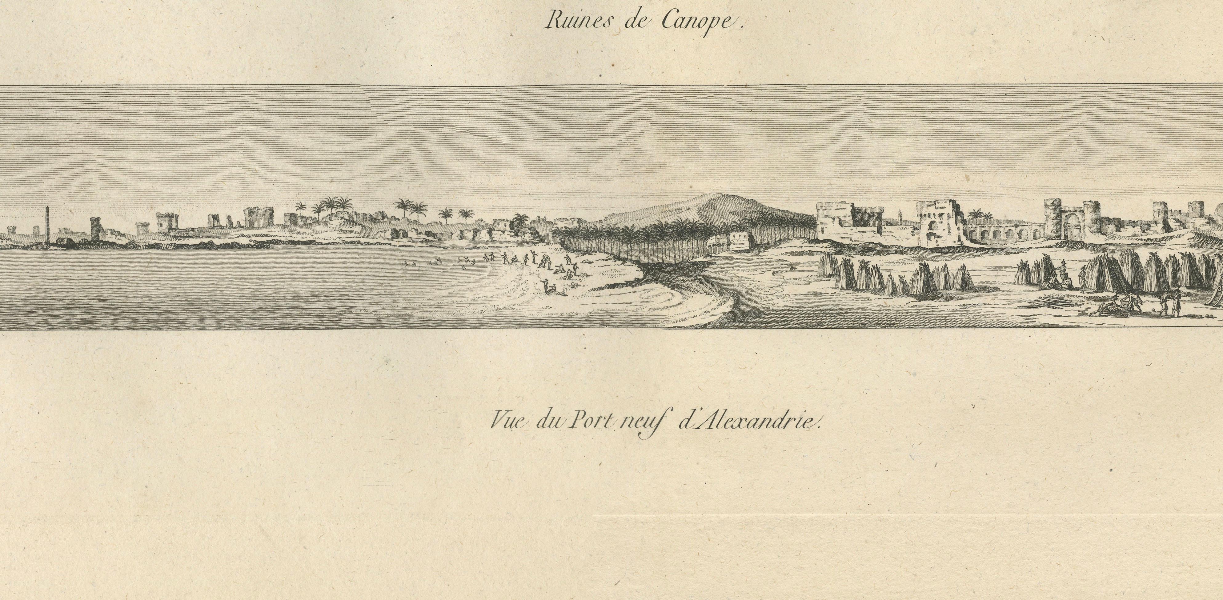 Alexandria Port Panorama, Denon, Napoleon Egypt Engraving, 1802