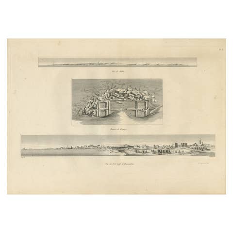 Alexandria Port Panorama, Denon, Napoleon Egypt Engraving, 1802