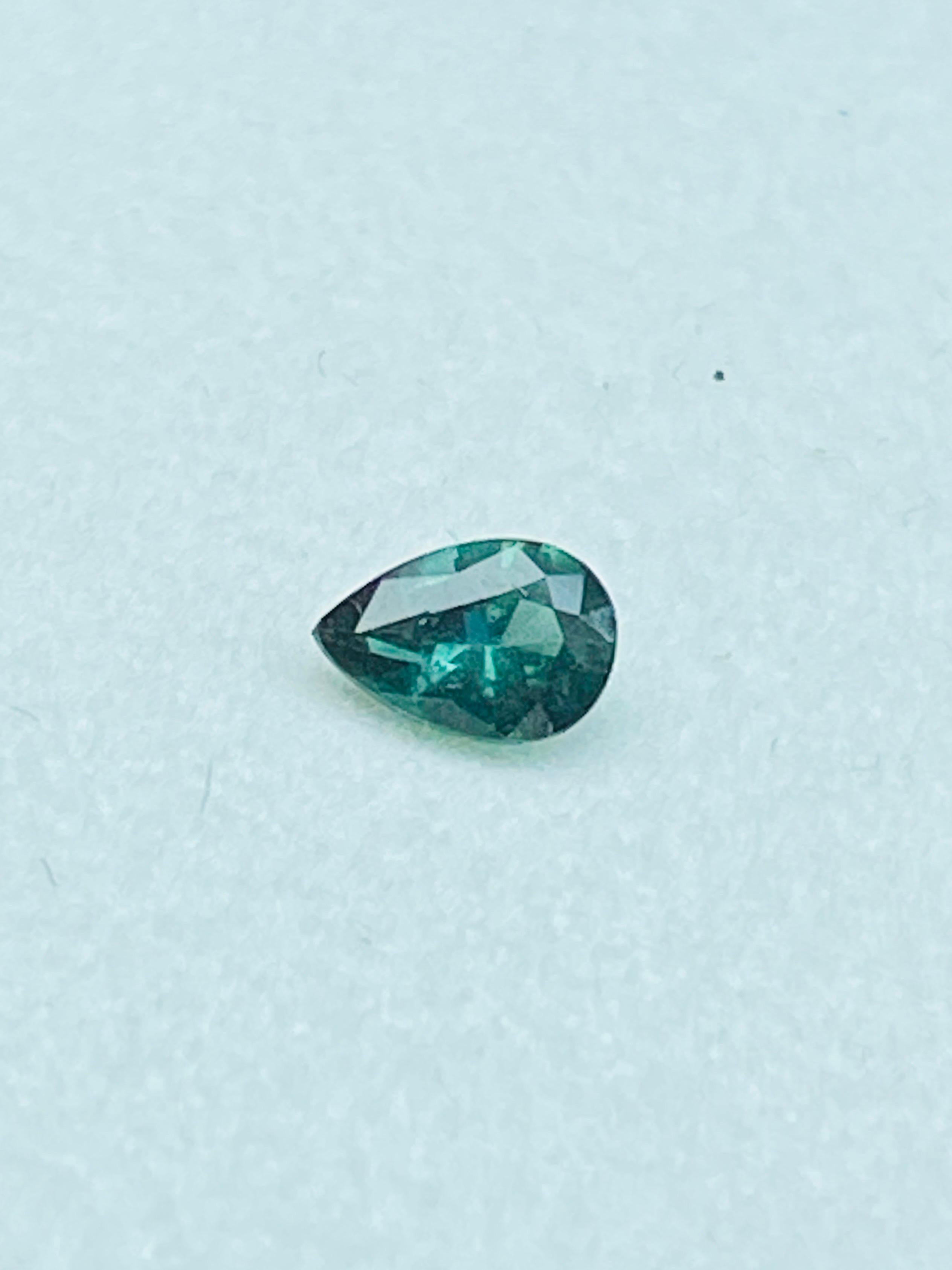 Pear Cut Alexandrite 0.22ct deep green to pinkish red color change rare gemstone 