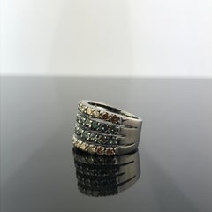 Alexandrite and Champagne Diamond Band Ring
