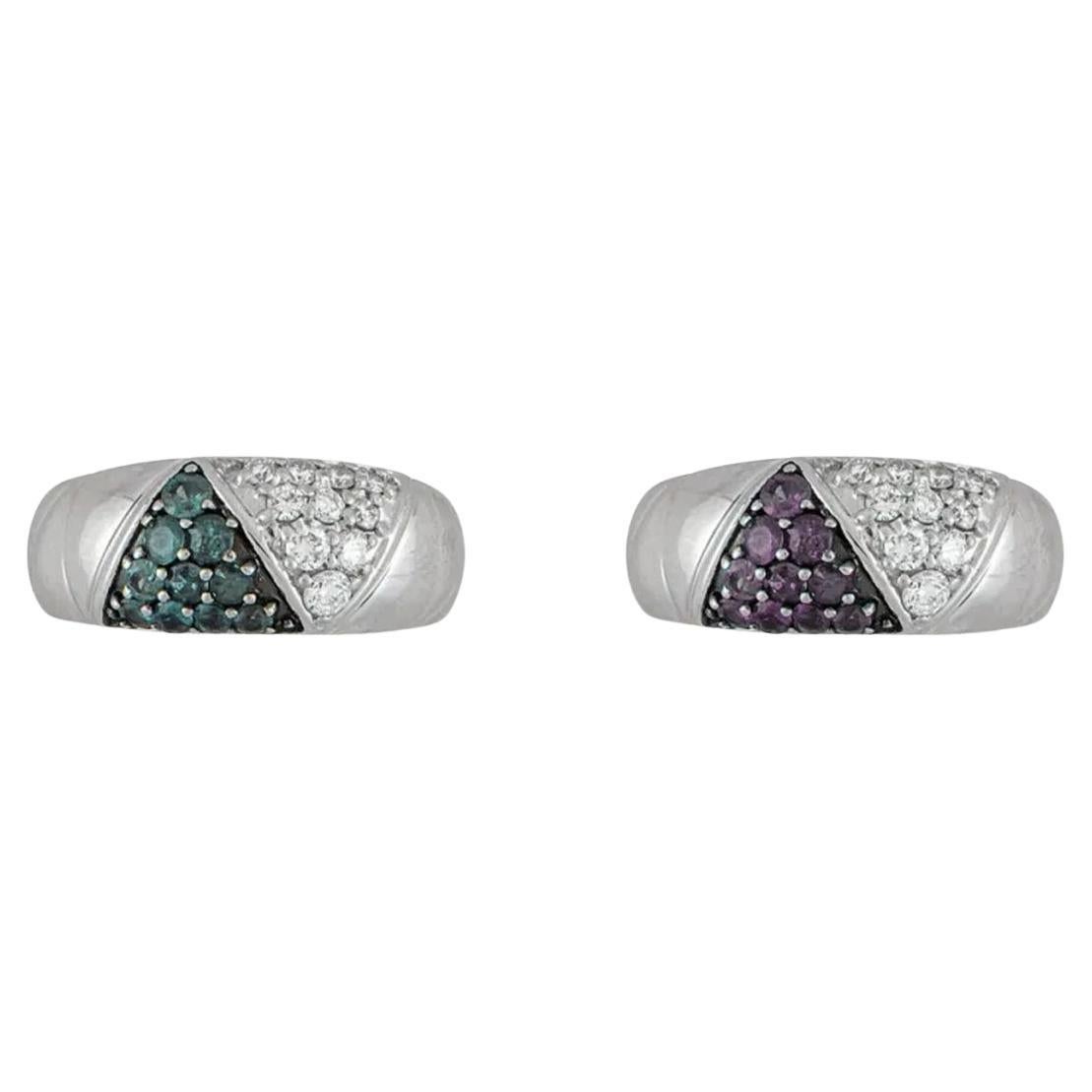 Alexandrite and Diamond Band Ring For Sale