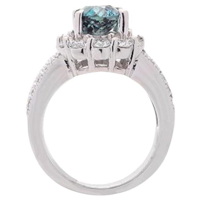 18K White Gold 3.27 ct. Alexandrite and 1.07ct Diamond Ring For Sale