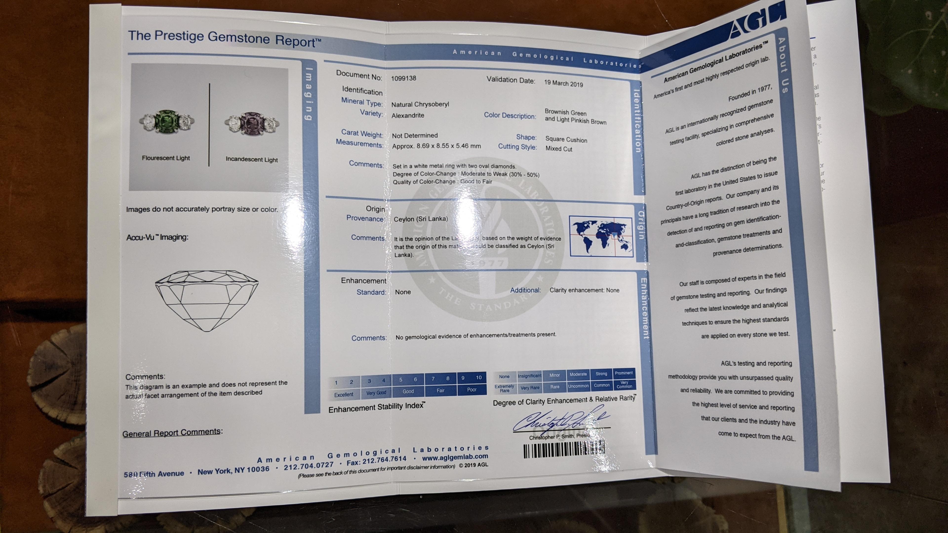 Alexandrit und Diamanten Ring in Platin 2
