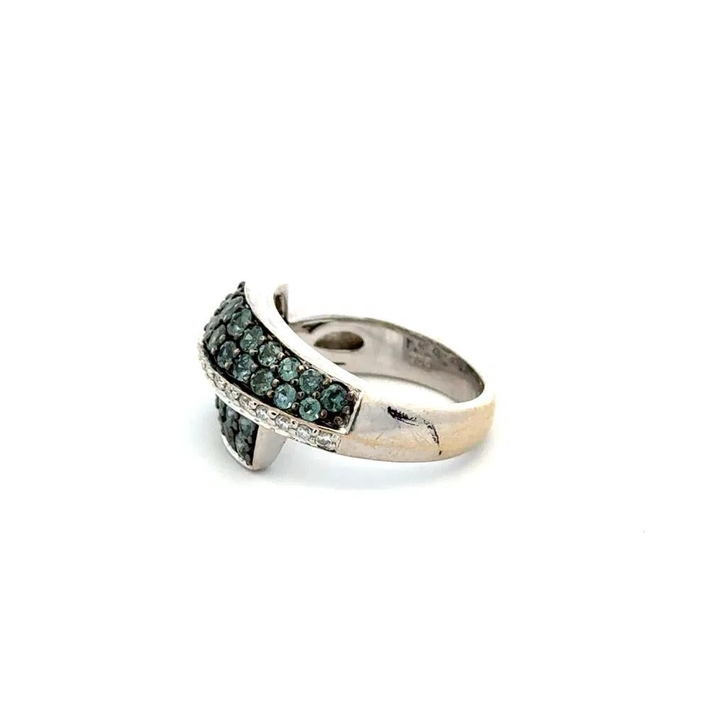 Women's Alexandrite and RBC Diamond Crossover Cocktail Ring For Sale