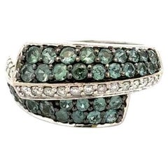 Alexandrite and RBC Diamond Crossover Cocktail Ring