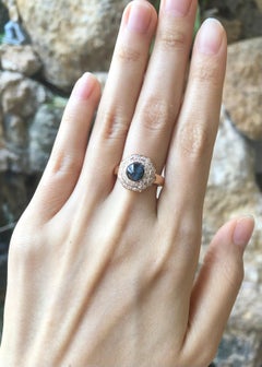 Alexandrite Cat's Eye with Diamond Ring Set in 18k Rose Gold Settings