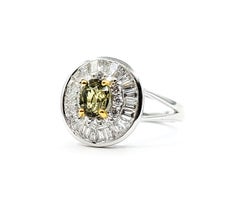 Alexandrite & Diamond Cocktail Ring in 14k White Gold – GIA 2225171673