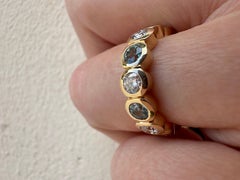 Alexandrite & Diamond eternity band 18KT gold 4ct