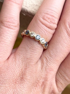 Alexandrite & Diamond eternity band 18KT gold 3.5ct