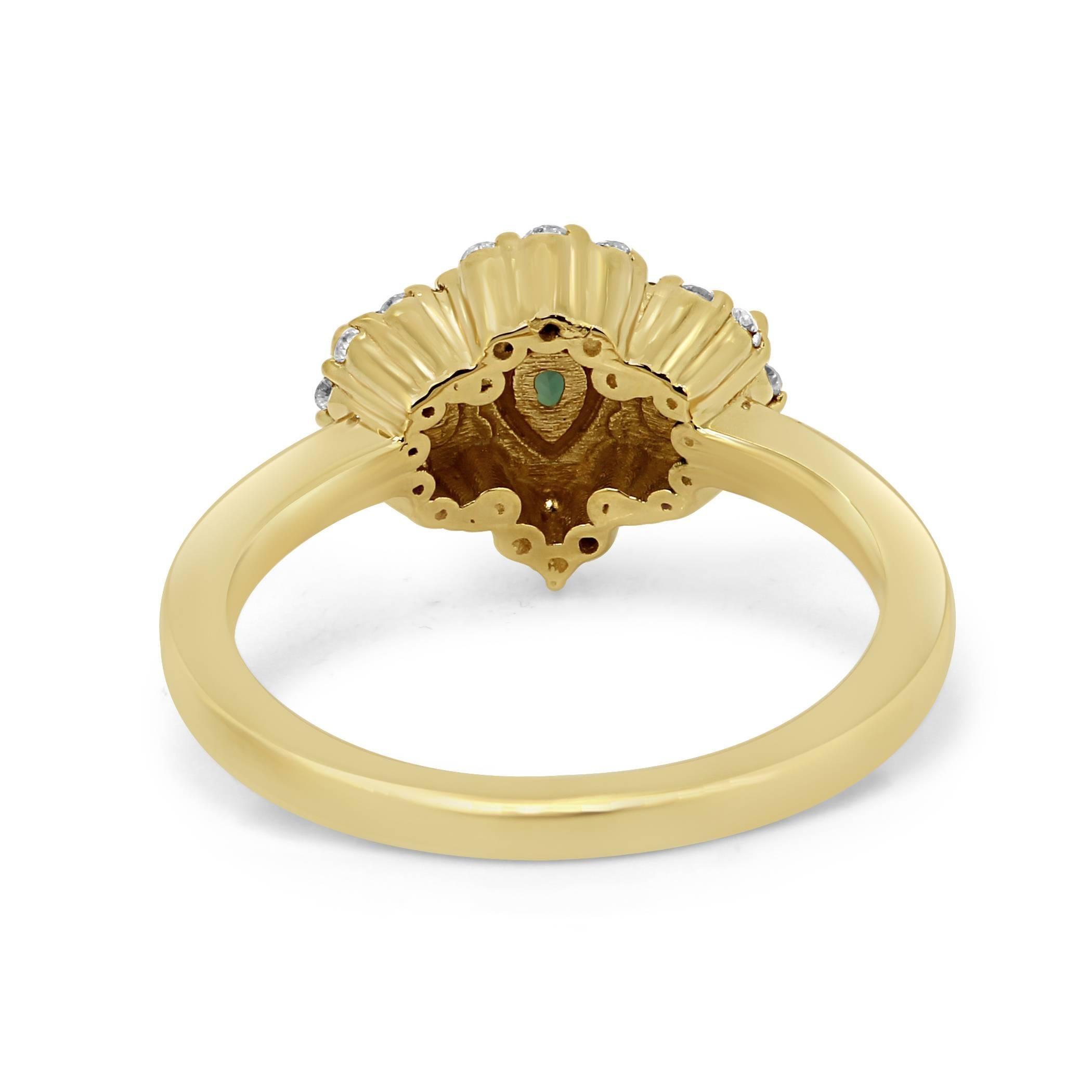 Alexandrite Diamond Halo Gold Three-Stone Cocktail Fashion Ring 1