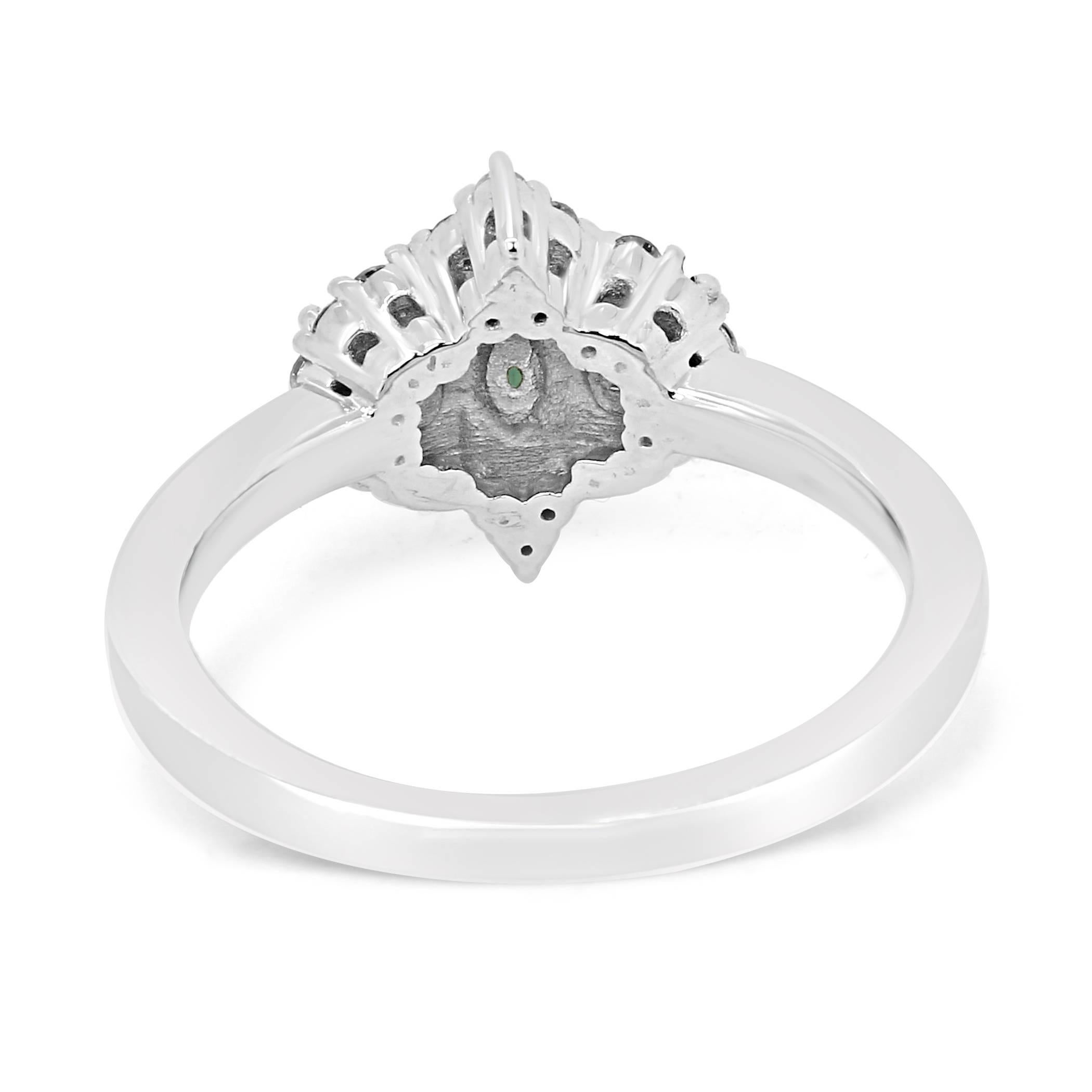 Alexandrite Diamond Halo Three-Stone Bridal Fashion Cocktail Gold Ring 1
