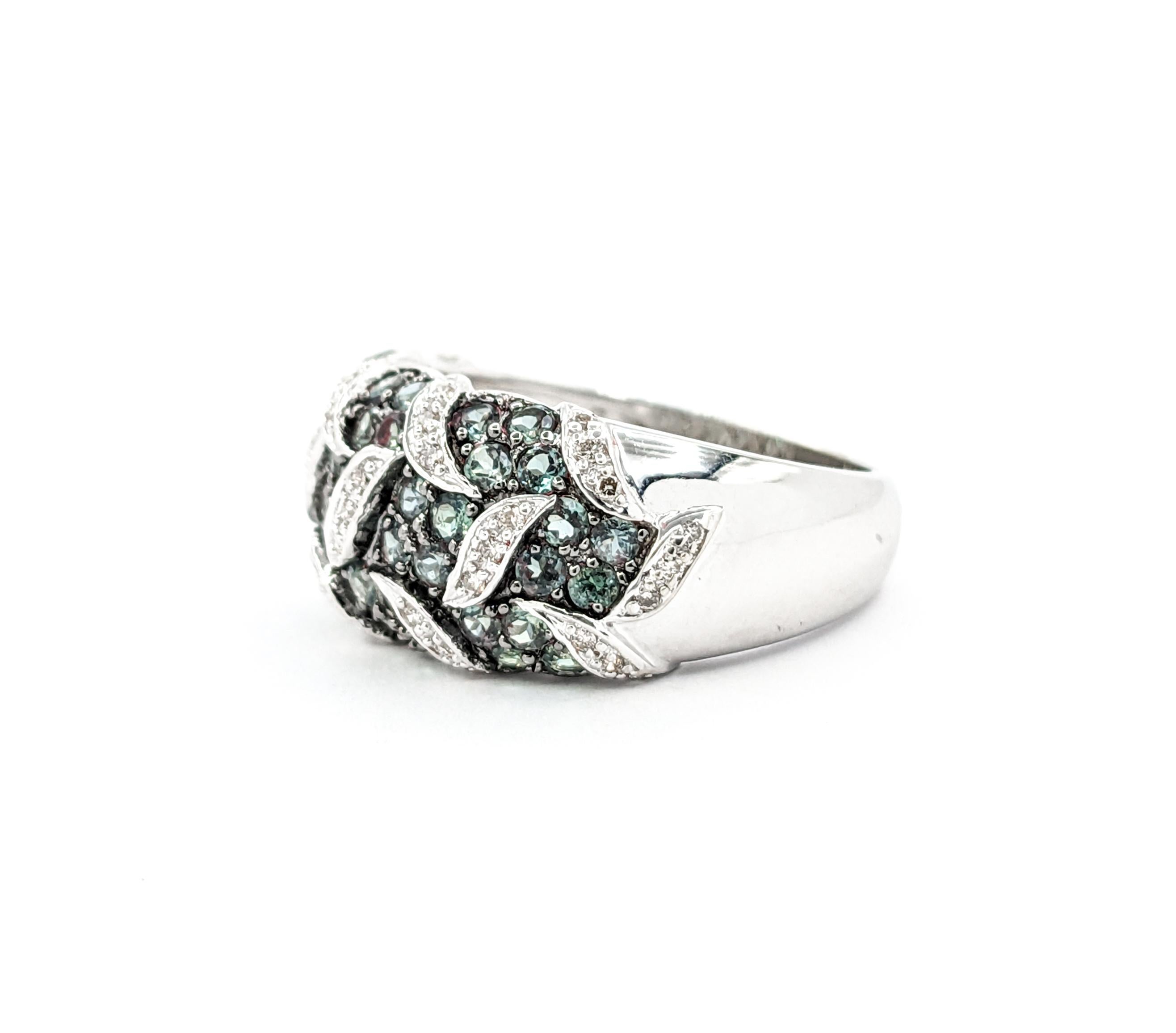 Alexandrite & Diamond LeVian Ring In White Gold 4