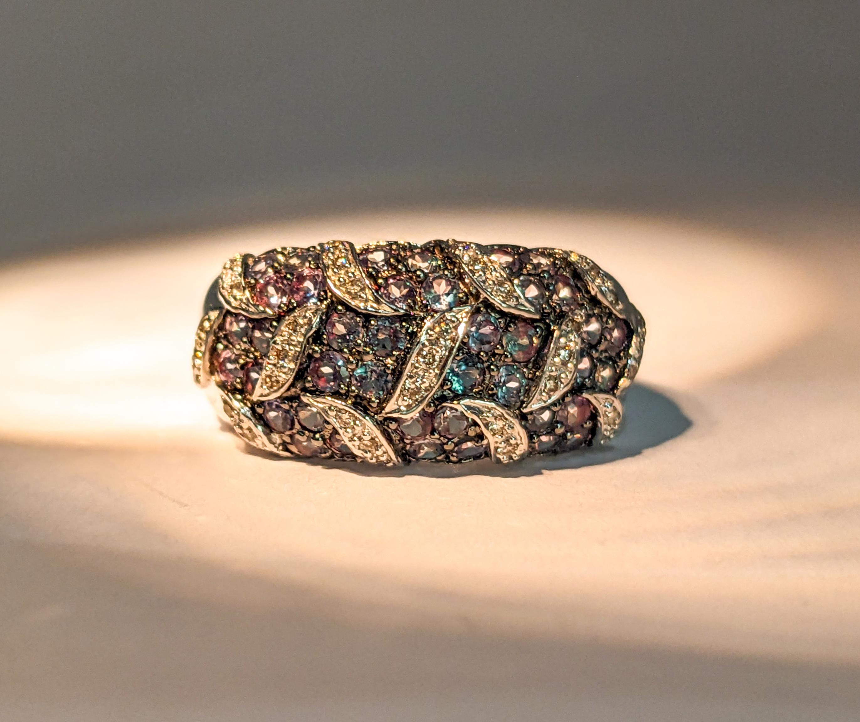 Alexandrite & Diamond LeVian Ring In White Gold 7