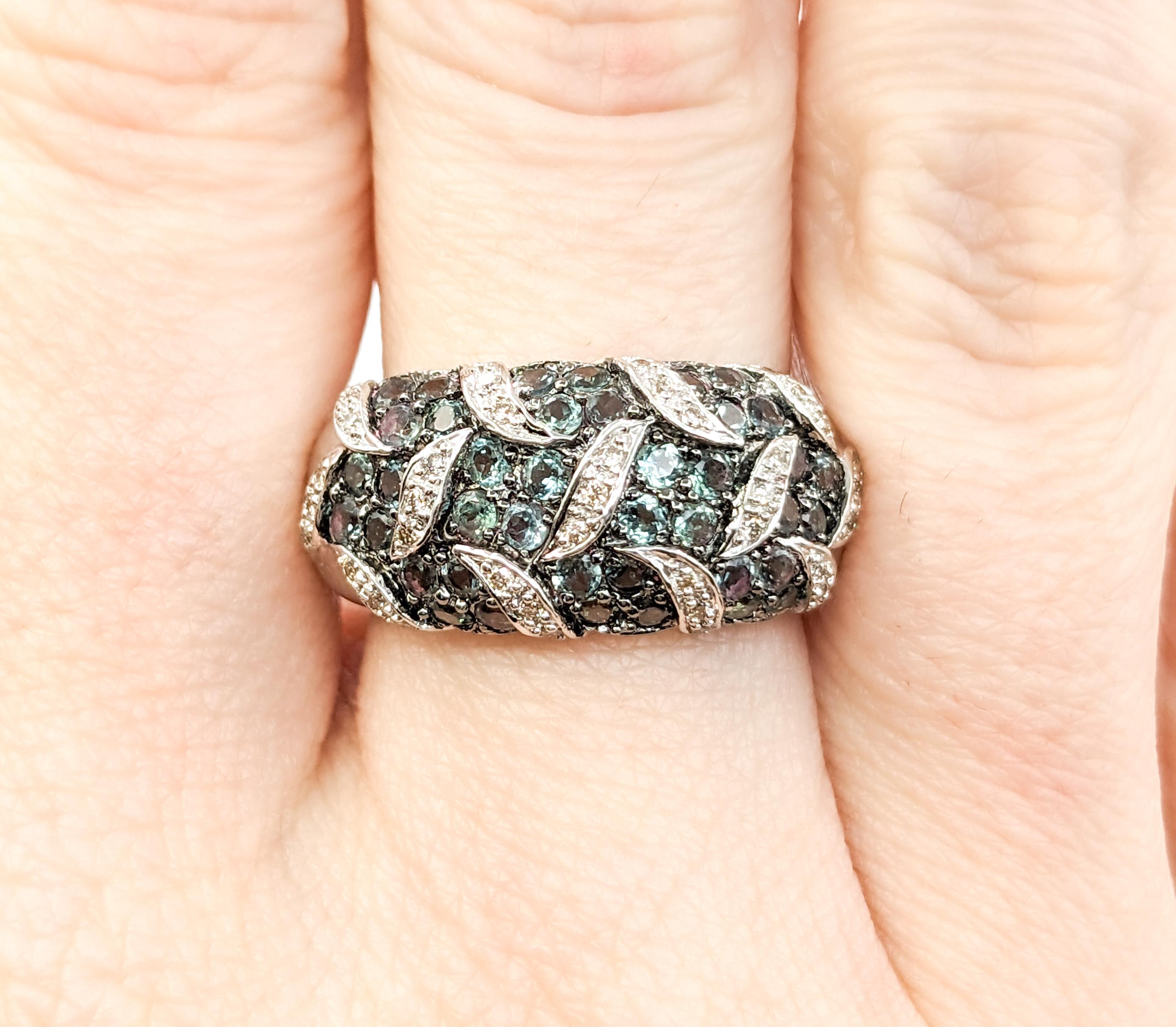 Alexandrite & Diamond LeVian Ring In White Gold In Excellent Condition In Bloomington, MN