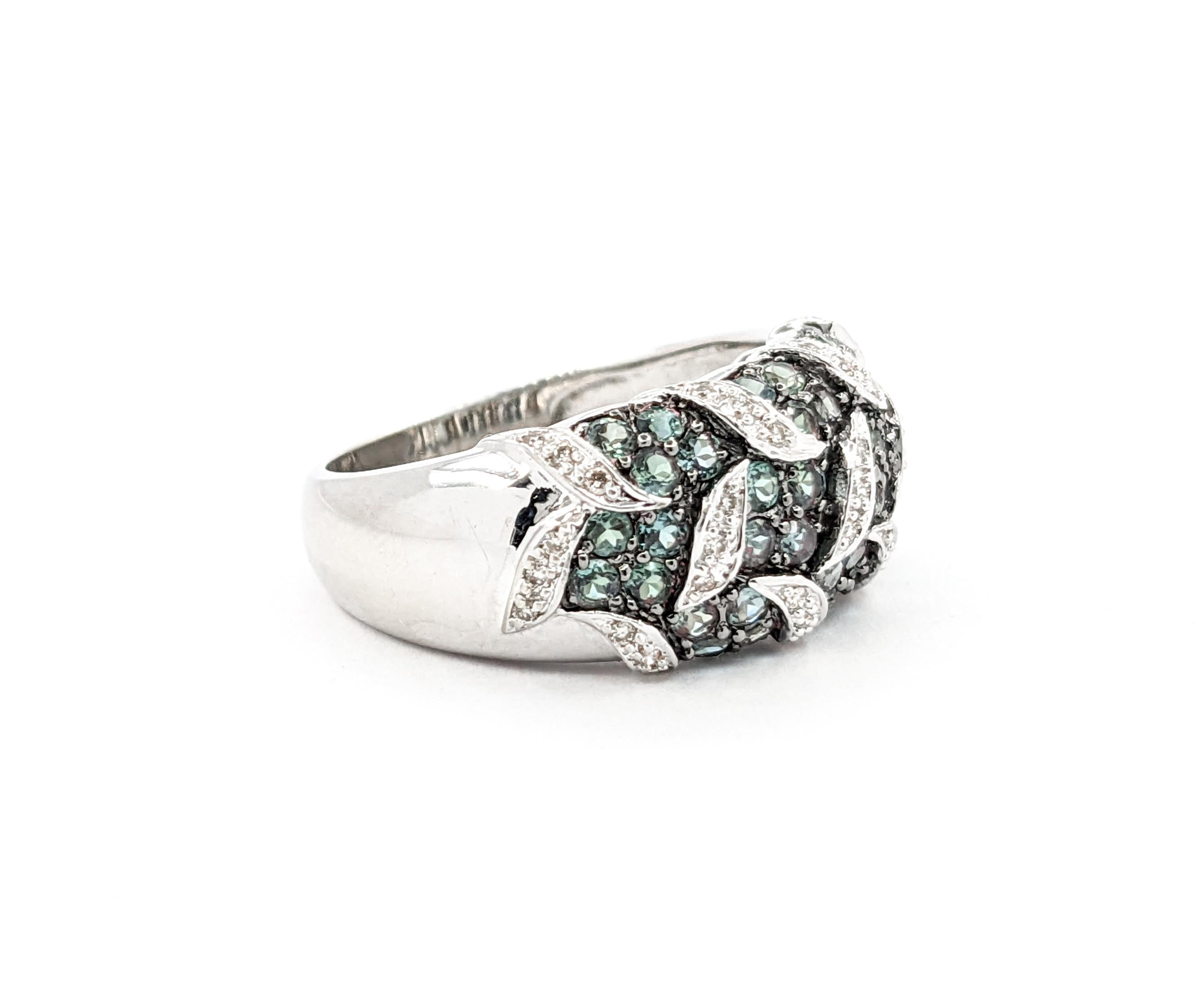 Alexandrite & Diamond LeVian Ring In White Gold 2
