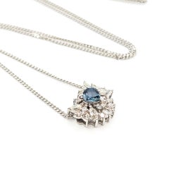 Alexandrite & Diamond Pendant in 18k White Gold with Chain