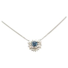 Alexandrite & Diamond Pendant in 18k White Gold with Chain