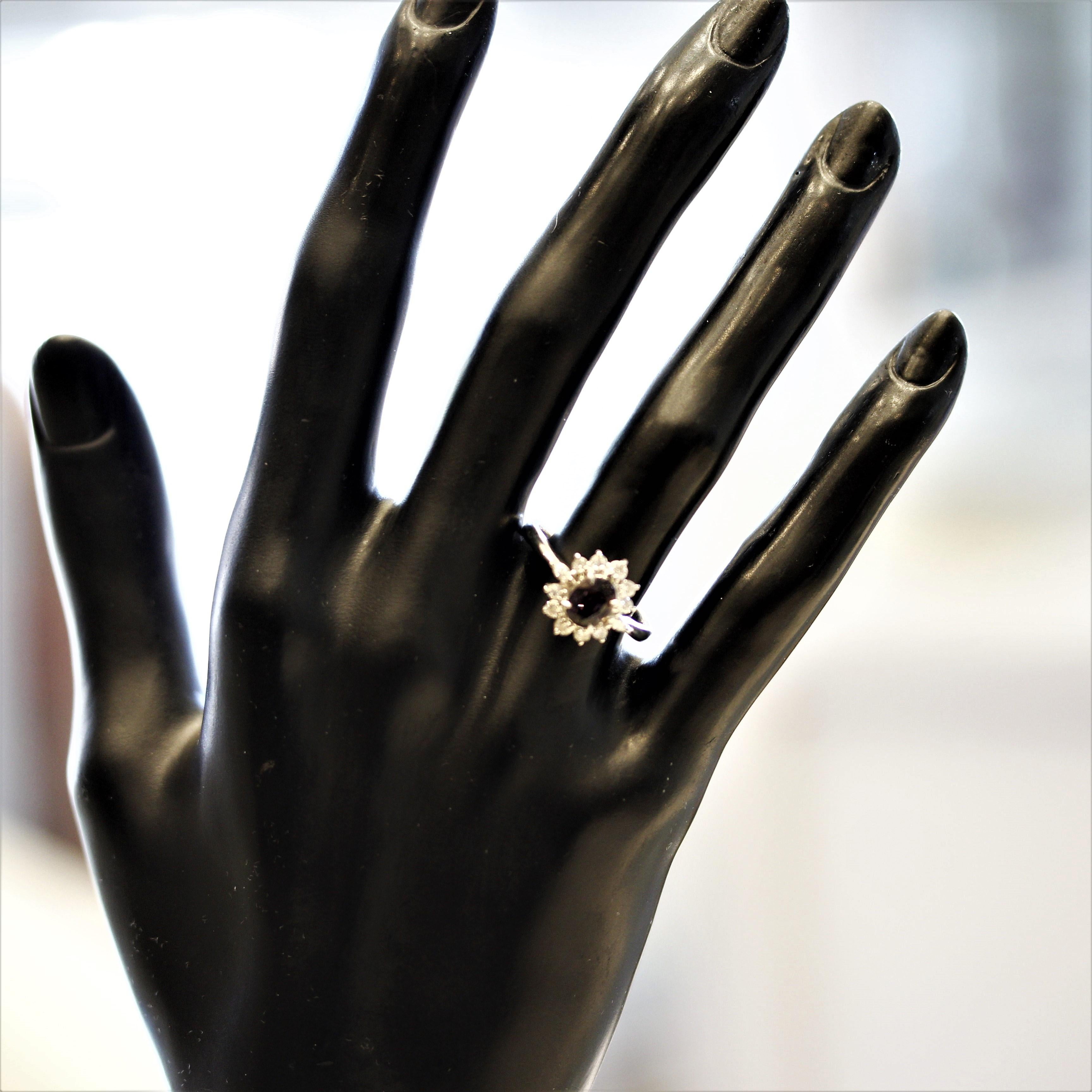 Women's Alexandrite Diamond Platinum Ring For Sale