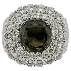 Alexandrite Diamond Platinum Ring