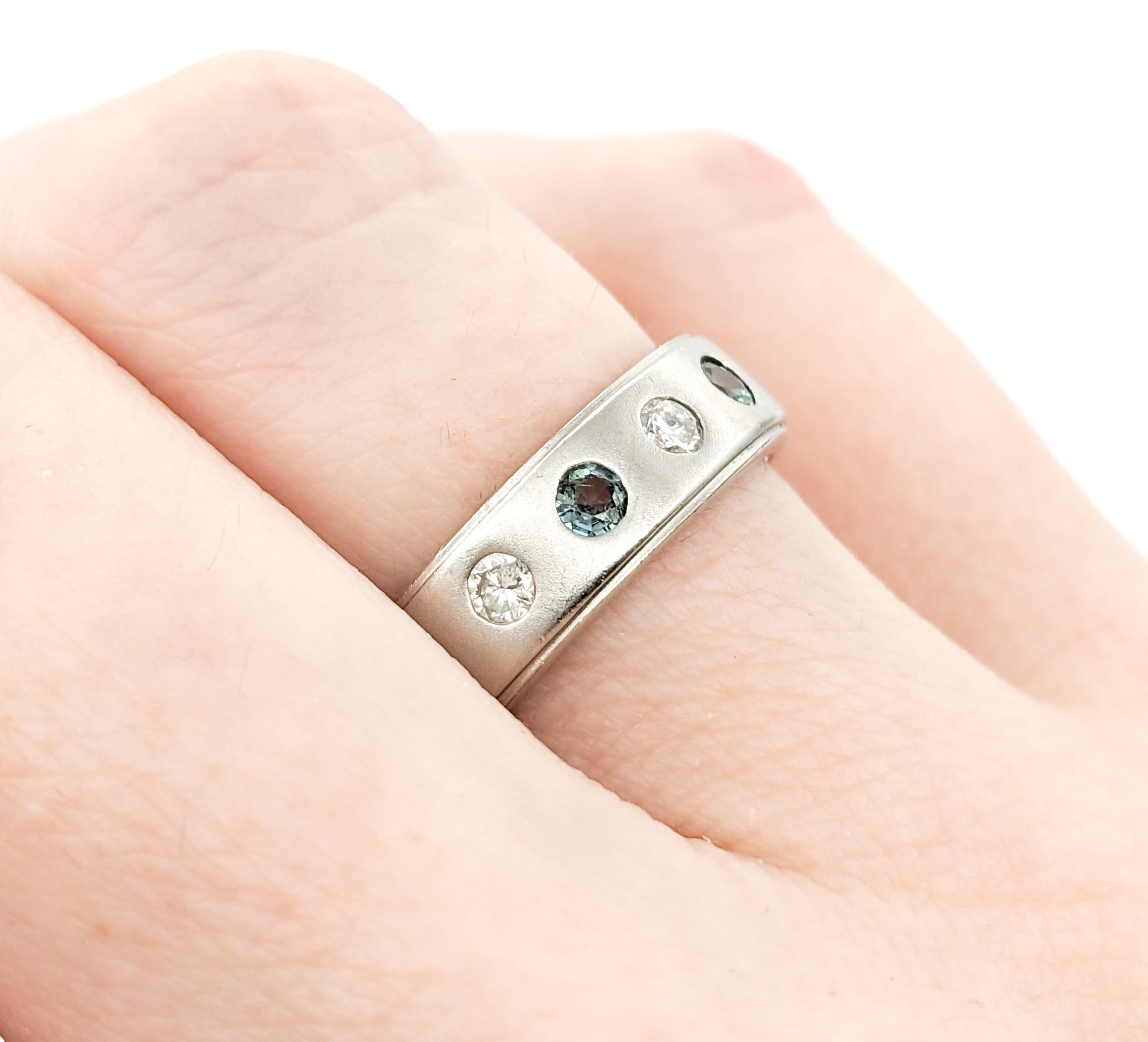 Alexandrit & Diamantring aus Platin mit Alexandrit für Damen oder Herren