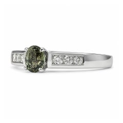 Alexandrit- und Diamantring aus Platin – GIA 5231584989
