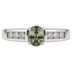 Alexandrit- und Diamantring aus Platin – GIA 5231584989