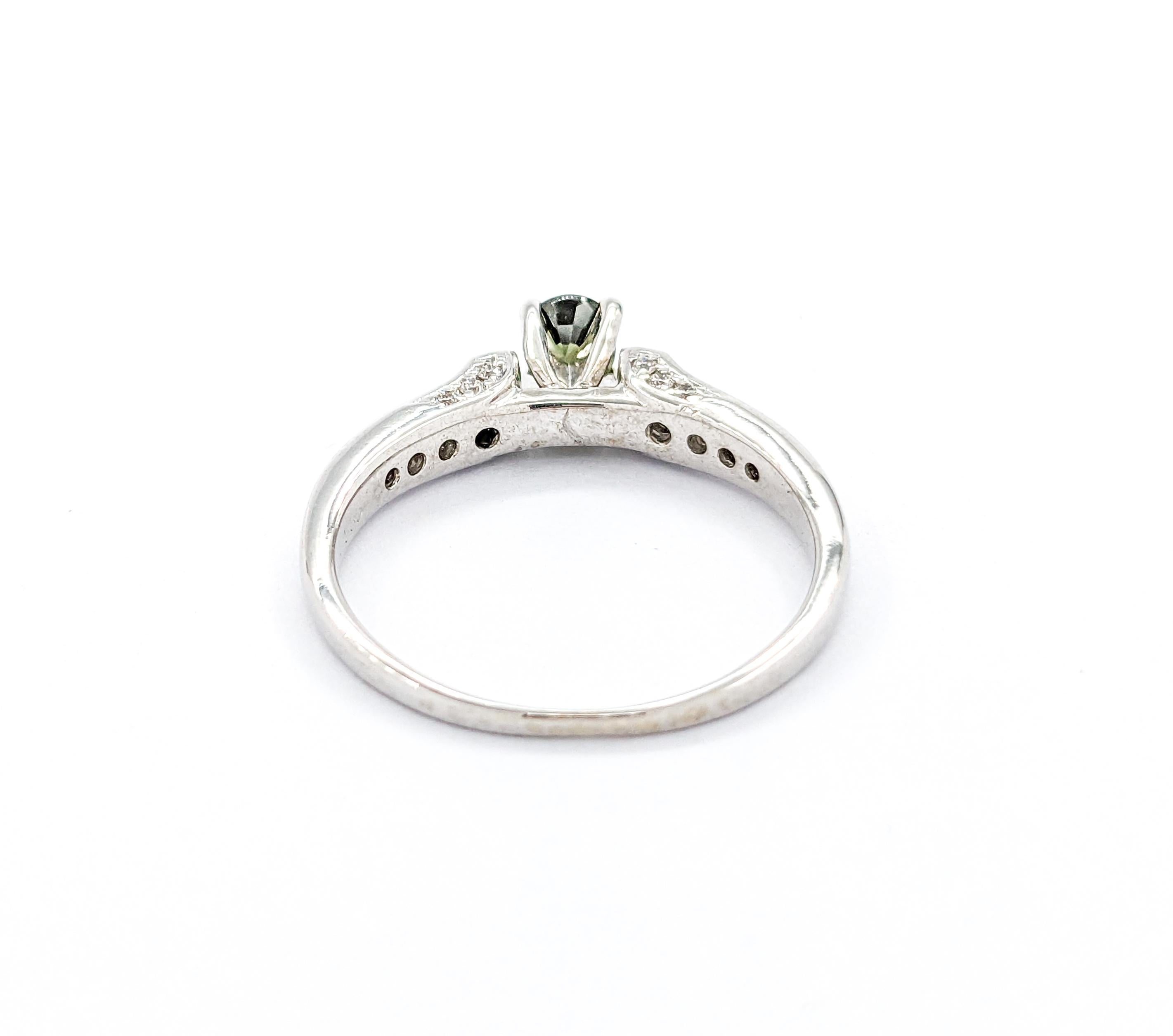 Alexandrite & Diamond Ring In White Gold For Sale 5