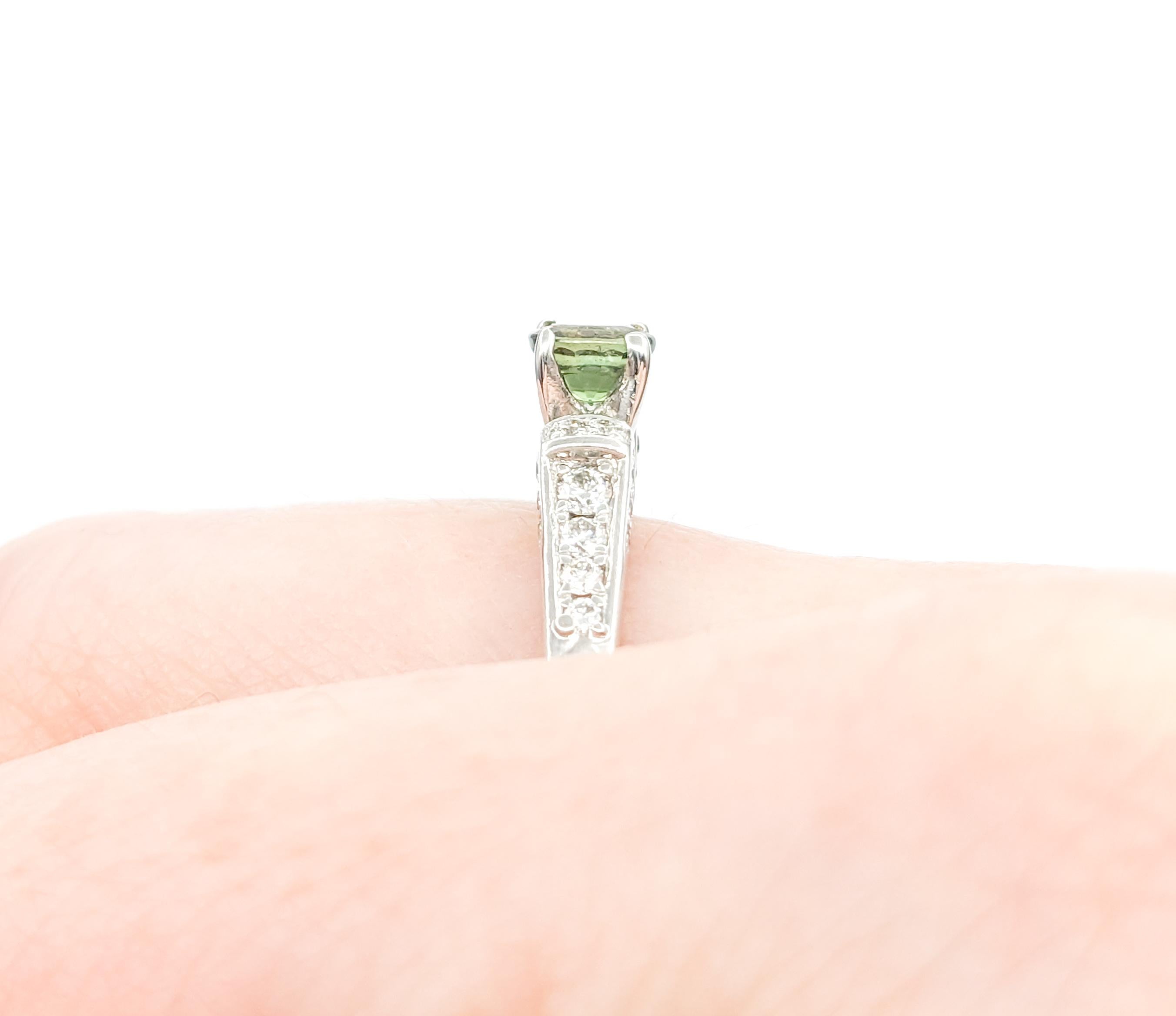 Women's Alexandrite & Diamond Ring In White Gold For Sale