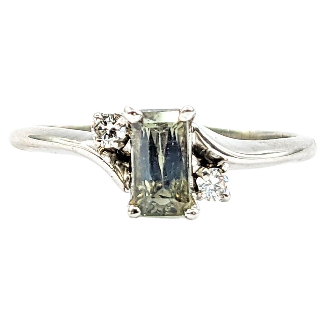 Alexandrite 
Diamond Ring In White Gold GIA Cert