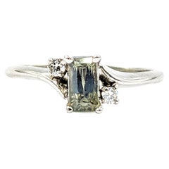 Vintage Alexandrite & Diamond Ring In White Gold GIA Cert
