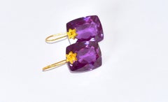 Alexandrite Earrings in 18K Solid Yellow Gold