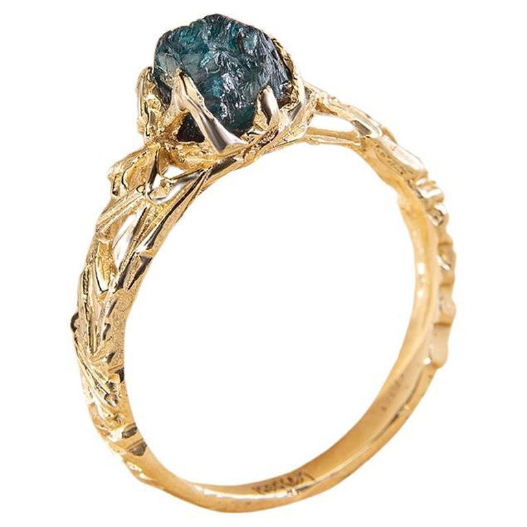 Anillo de oro Alejandrita Raw Color Cambio Anillo de boda