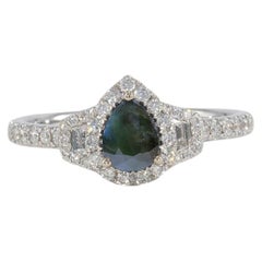 Alexandrit-Halo-Ring mit Diamanten aus konventionellem Abbau als Akzente: Massives 14-karätiges Gold, 6 x 5 mm