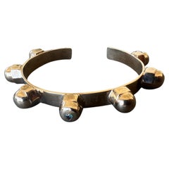 Alexandrite Heart Cuff Bangle Bracelet Bronze Studs Statement Piece J Dauphin