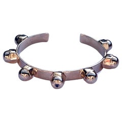 Alexandrite Heart  Stud Cuff Bangle Bracelet Bronze J Dauphin