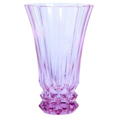 Alexandrite Heavy Faceted Glass Vase