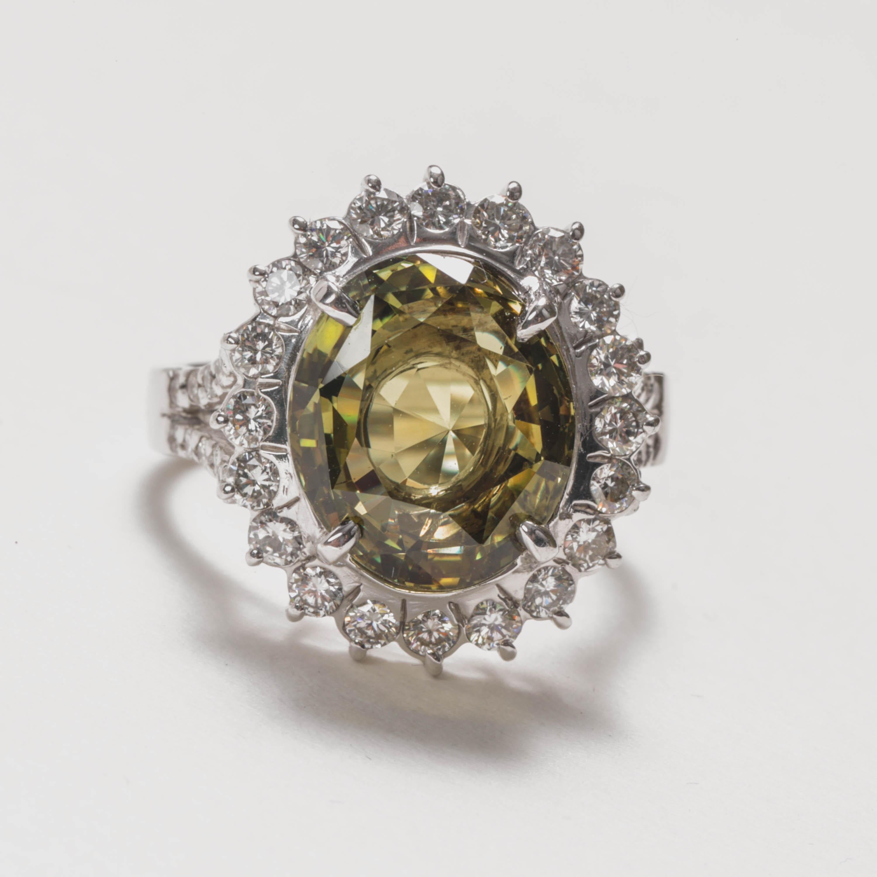 Alexandrit & Diamant Ring 7,35 Karat, seltener Farbwechsel Edelstein zertifiziert 4